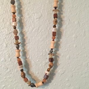 Beaded Brown and Cream Necklace